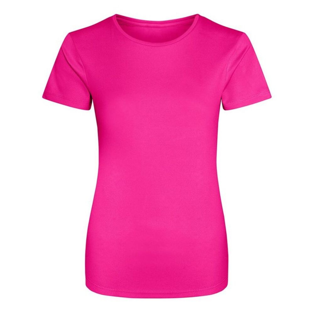 Just Cool Womens/Ladies Sports Plain T-Shirt / Hyper Pink